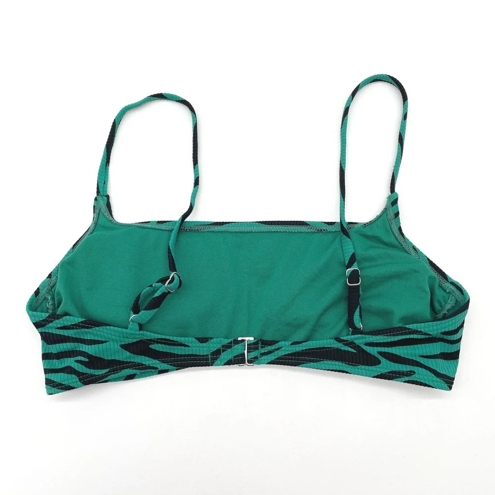 Xhilaration Womens Bikini Top Size Large Y2K‎ Swim Zebra Statement Preppy Bold